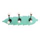 Sea Green Black Double Loop Ceramic Iron Wooden Hooks